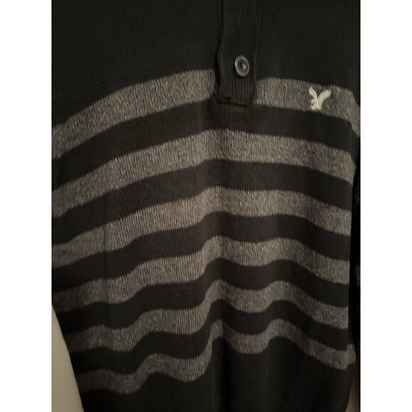 American Eagle Mens Long Sleeve 1/4 Zip Sweater Athletic Fit Stripe L (W39) - Picture 5 of 11
